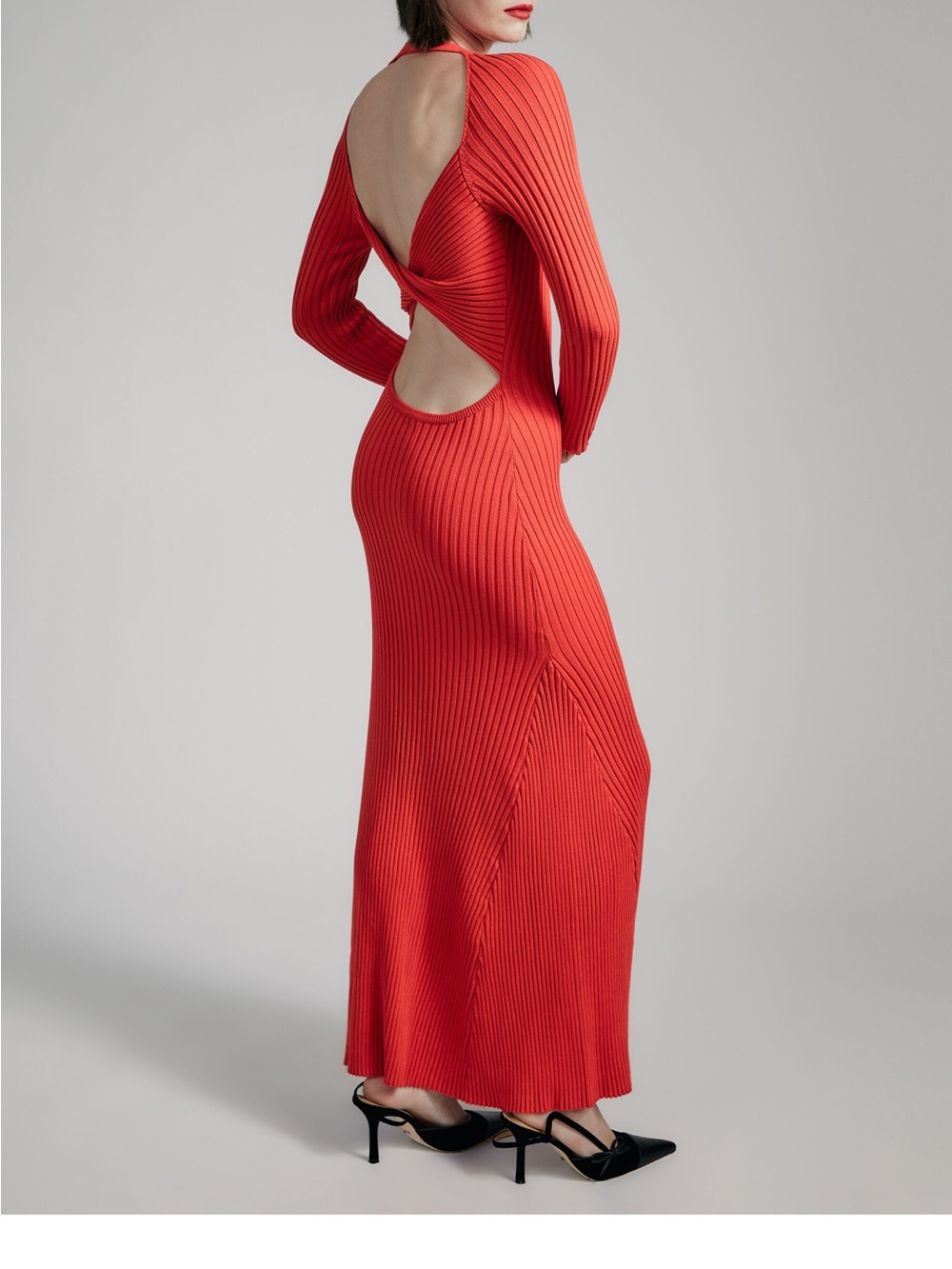 Bardot Women's Amaro Open-Back Knit Ribbed
Maxi Dress - M